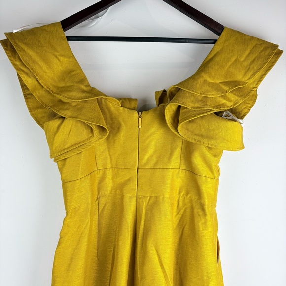 Sheike Women’s Jumpsuit Gold Yellow Ruffle Wide Leg Glamour Chic Fancy Party 12 - Picture 10 of 11